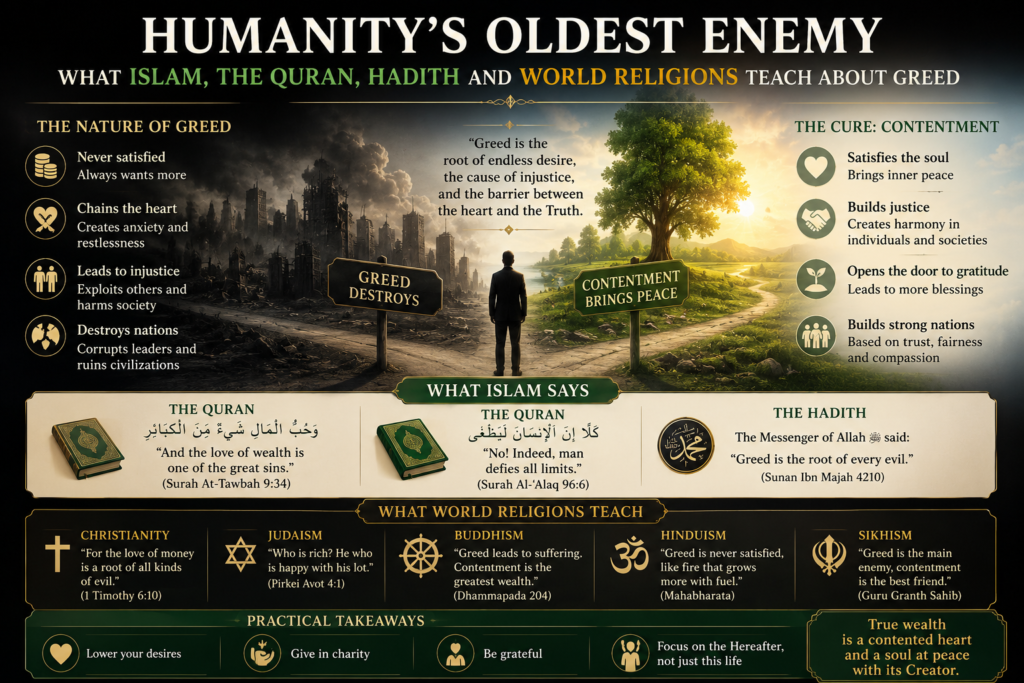 Humanity’s Oldest Enemy | What Islam, the Quran, Hadith and World Religions Teach About Greed
